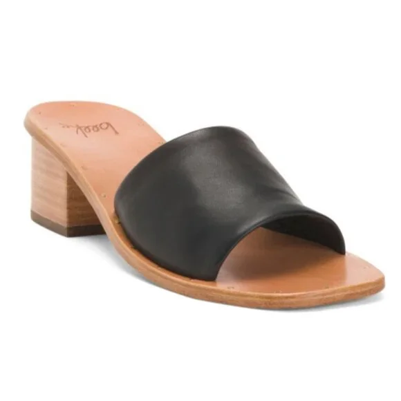 NEW in Box Beek Leather Emerald Heel Sandals in Black Sizes 8, 9 - Picture 4 of 10